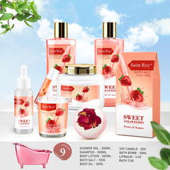 Saint Roy spa kit shampoo bottle close up highlighting nourishing formula