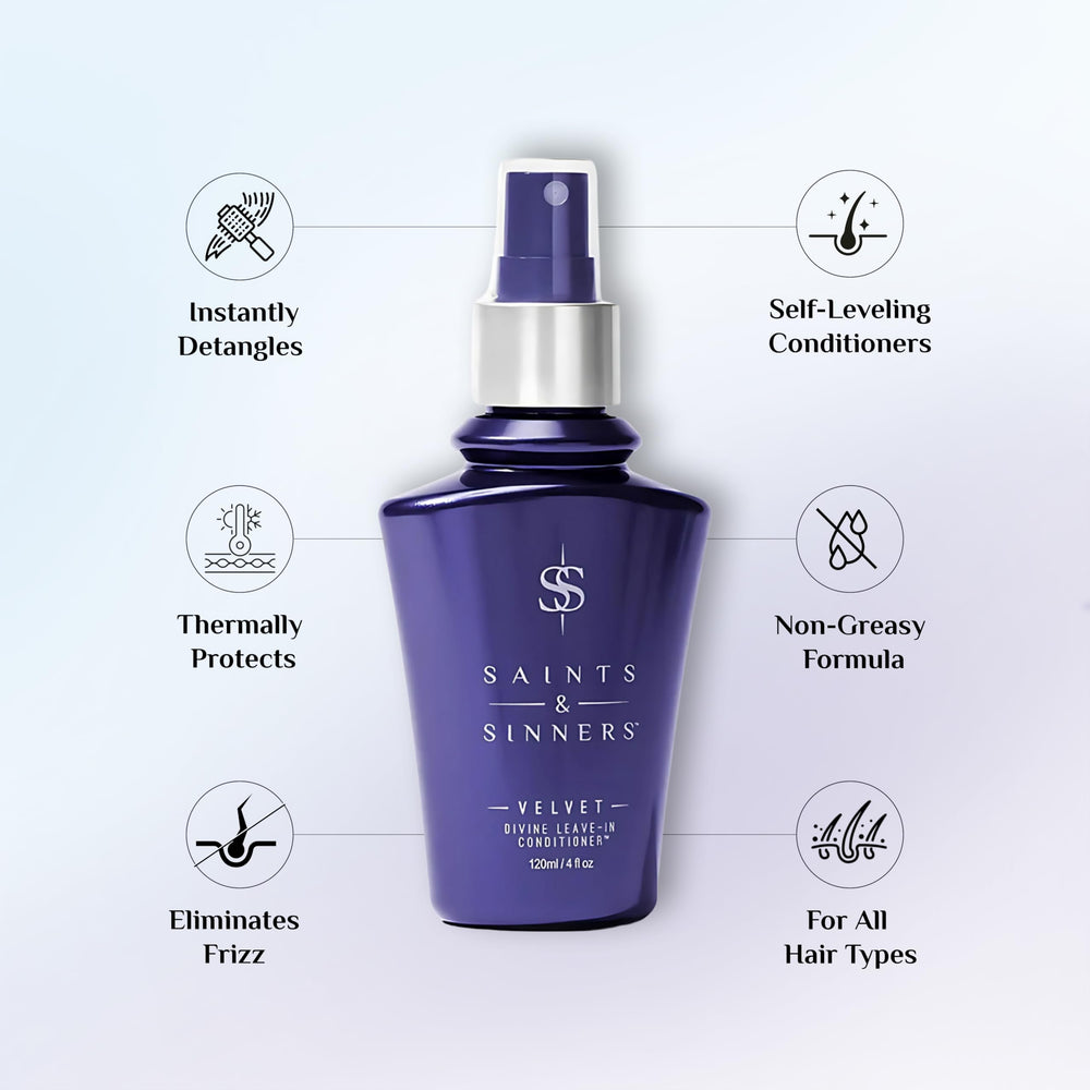 Saints & Sinners Velvet Divine leave-in spray-application for quick detangling and frizz control