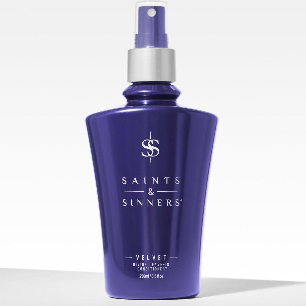 Saints & Sinners Velvet Divine shine shot demonstrates healthy-looking, hydrated hair.