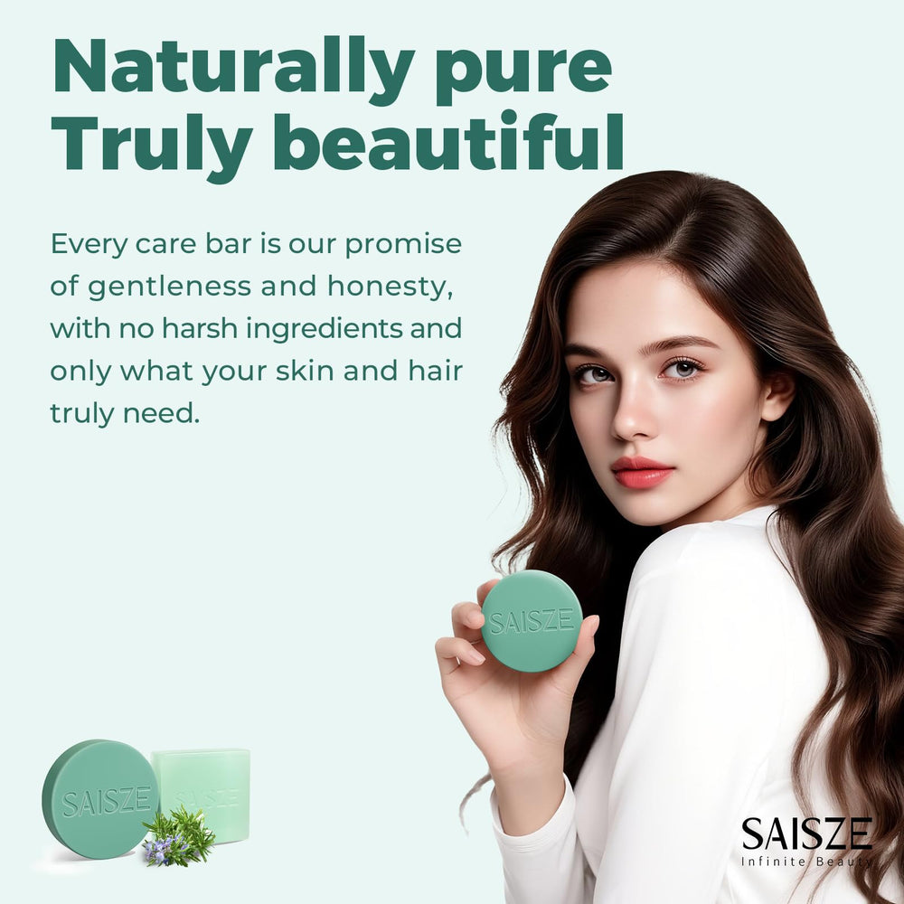 SAISZE rosemary-biotin-bar-eco-packaging highlights plastic-free packaging.