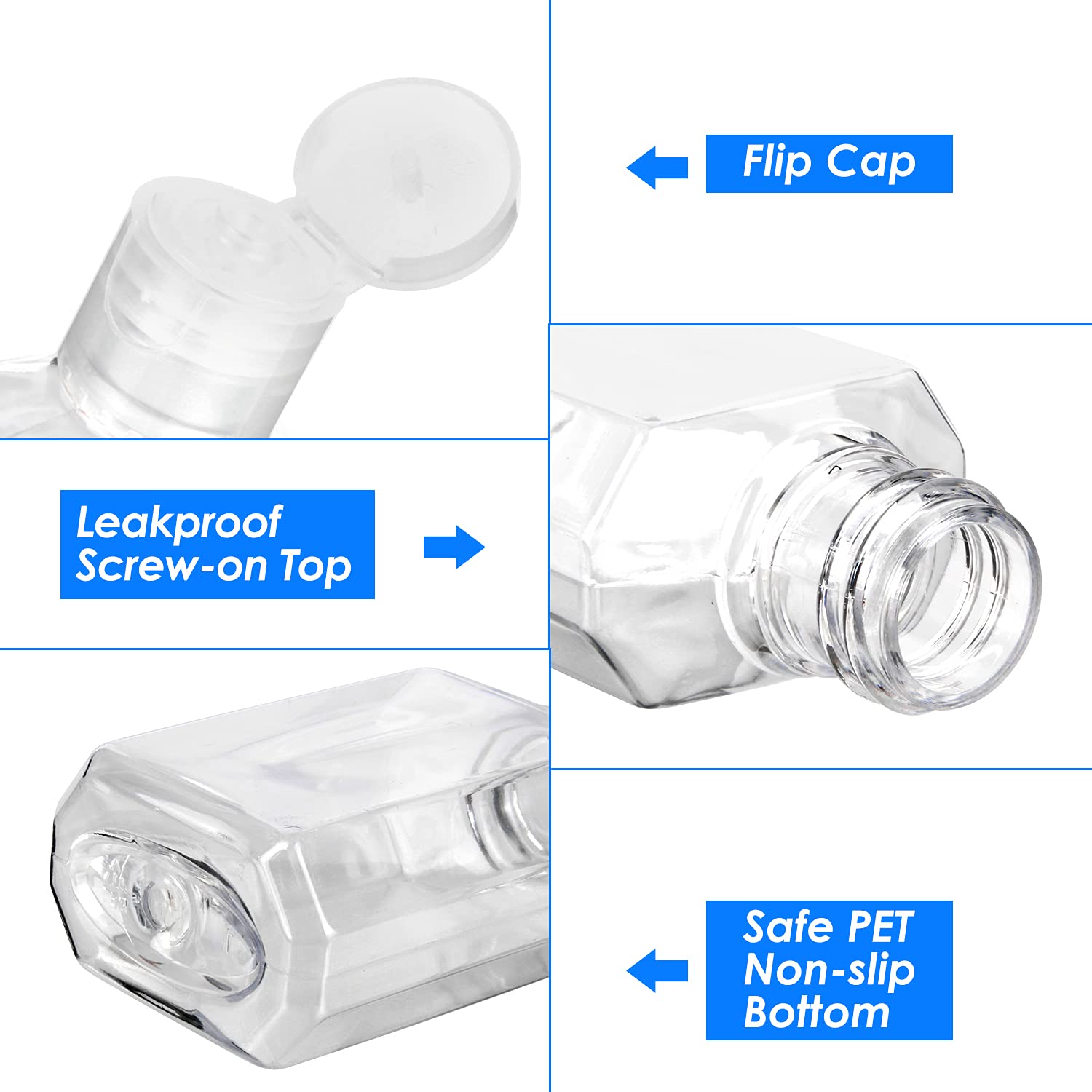 Saiveina transparent bottle with contents visible for quick identification