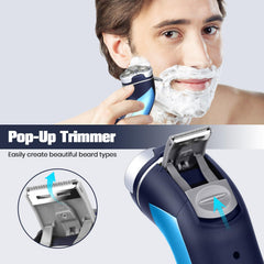 Sakioo electric razor LED display shows battery and maintenance alerts for easy use.