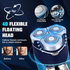 Sakioo electric razor with pop-up trimmer for precise sideburns and neat lines.
