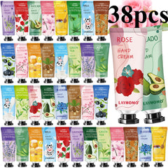 Sakose 38-pack hand cream gift set packaging showcases the full gift assortment.