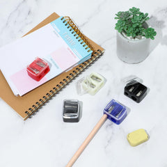 Salbsever compact sharpener fits in your hand for convenient travel touch-ups.