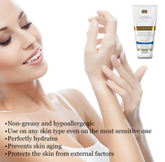 Tube of Salcoll Collagen hand cream with emphasis on skin regeneration benefits.