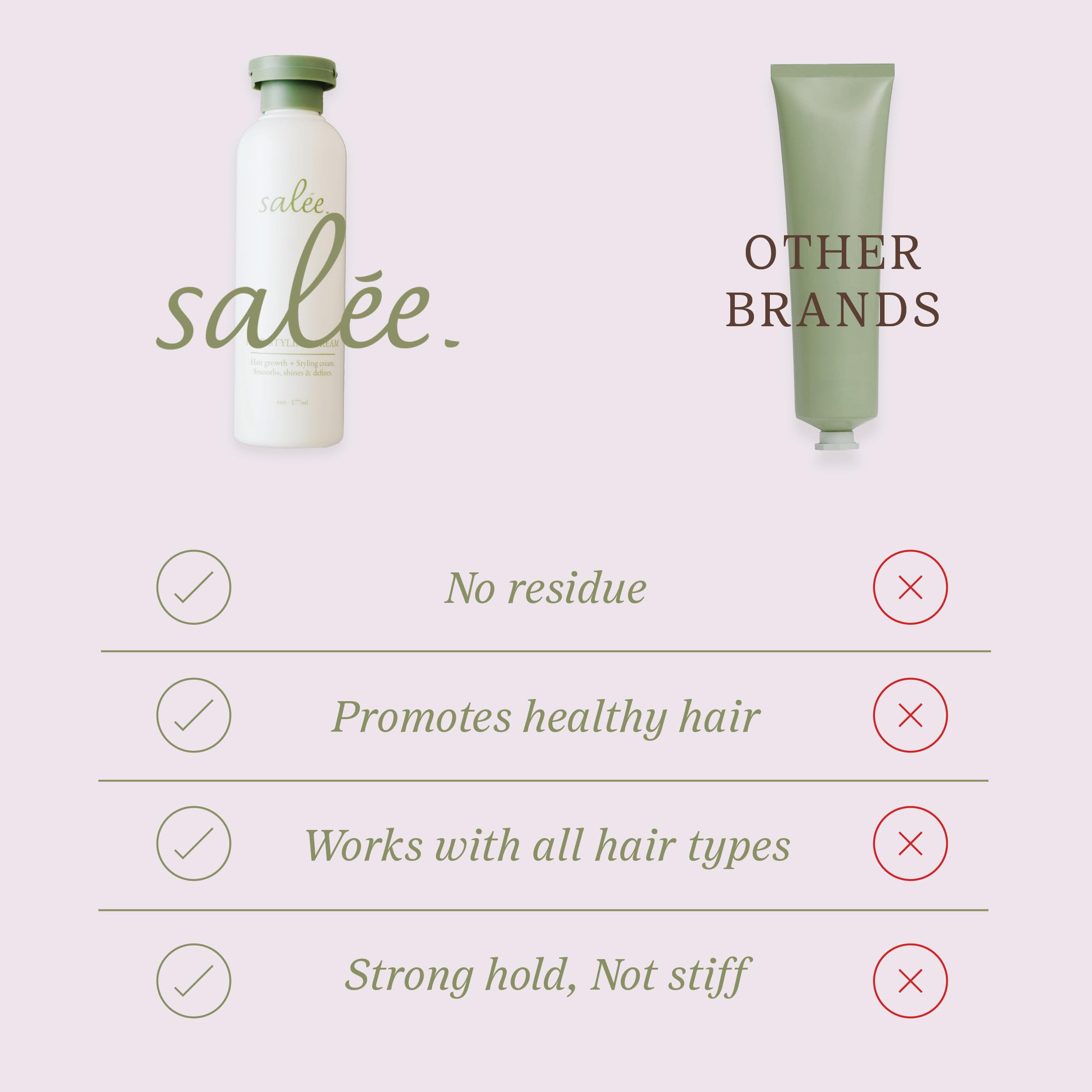 Salee Hair Styling Cream close-up texture highlights glide and softness.