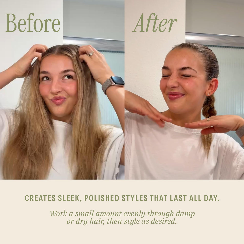Salee Hair Styling Cream label-design cues versatility for all hair types.
