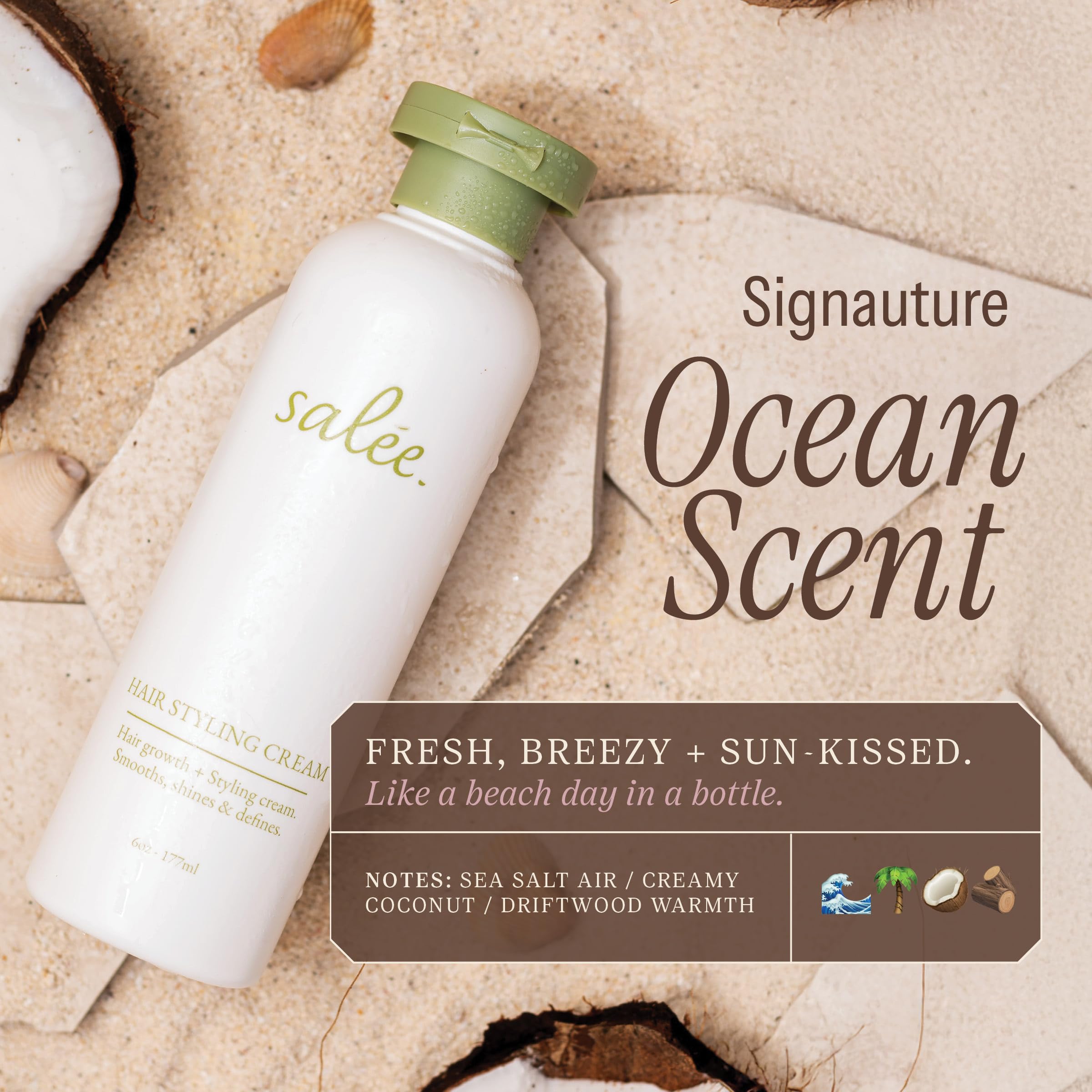Salee Hair Styling Cream shine-glow on polished strands.