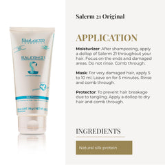 SALERM 21 Silk Protein heat protection in styling scene for heat-styled hair.