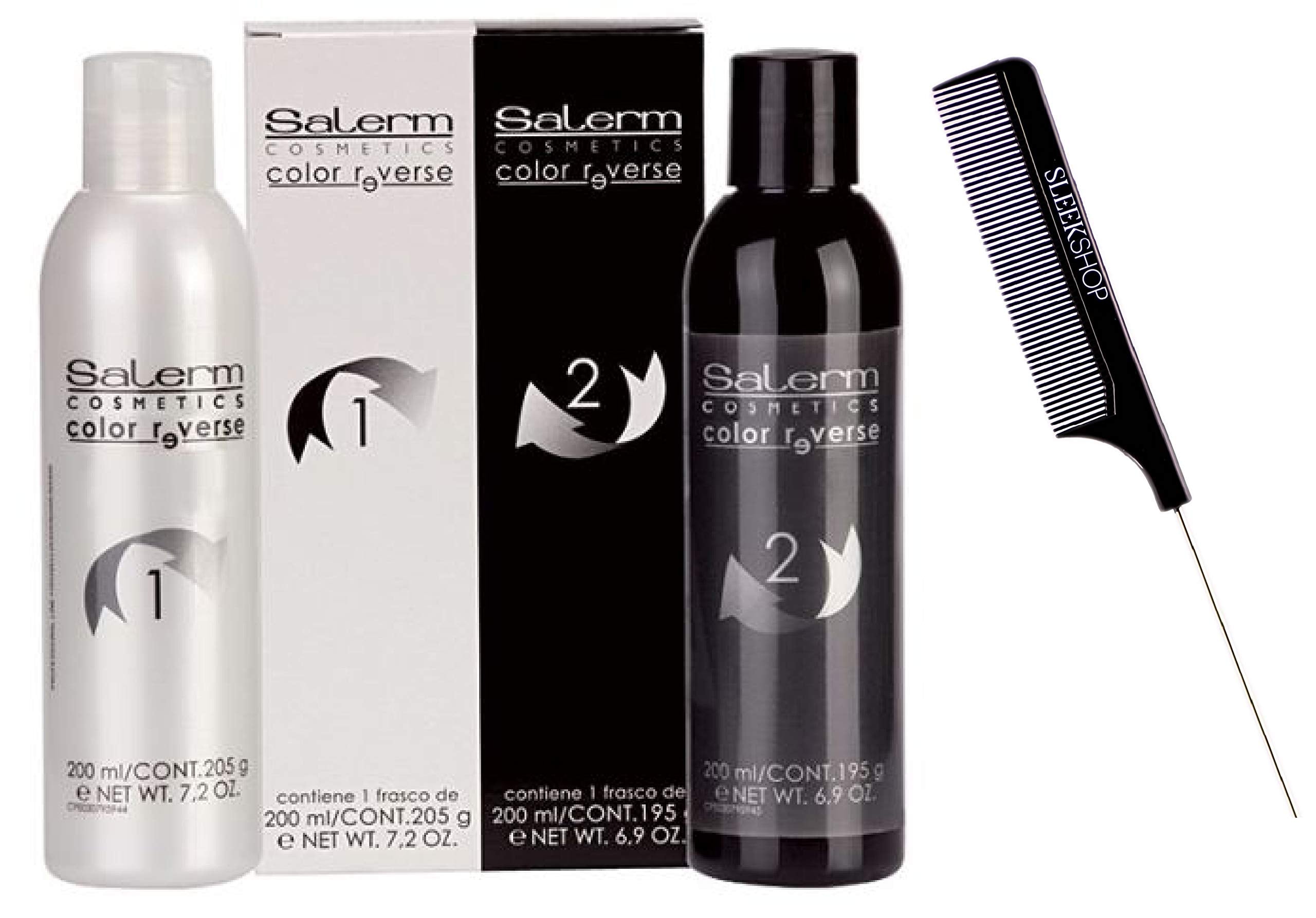 Salerm Color Reverse hair color remover bottles and comb for precise application and gentle pigment removal.