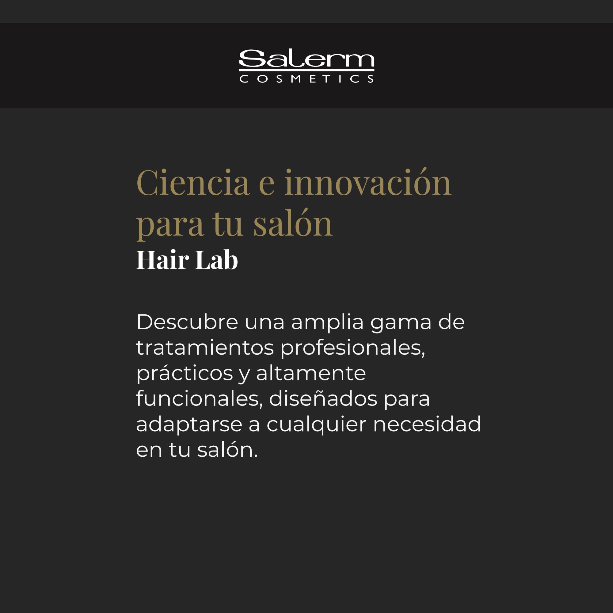 SALERM Hairlab vegan stem cells visual focusing on advanced hair strength.