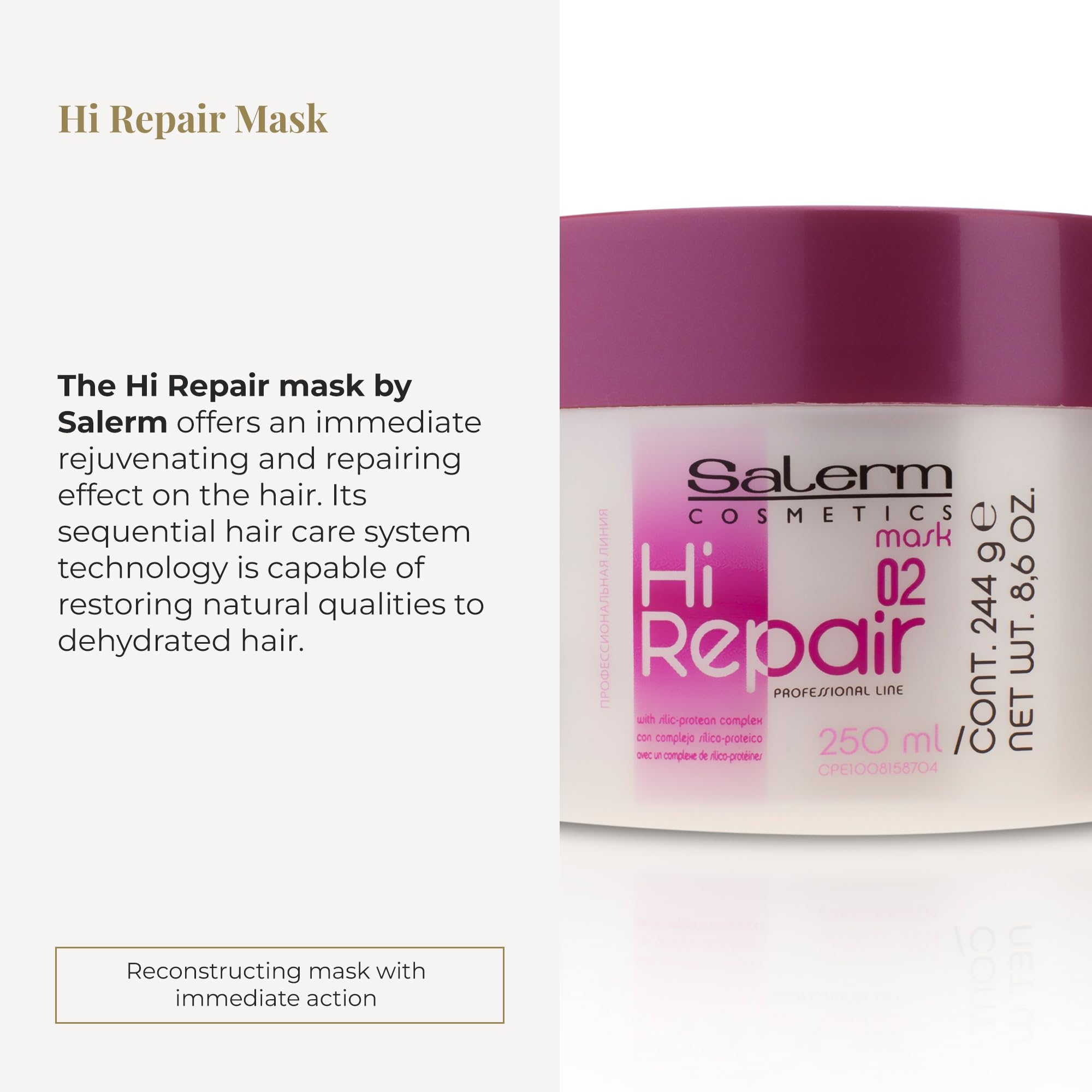 SALERM Hi Repair Mask 02 application shows smoothing and initial reconstruction during use.