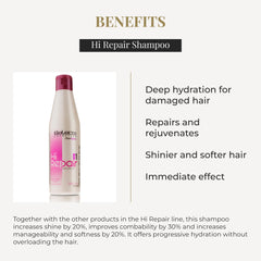 SALERM Hi Repair Shampoo lather close-up reveals rich texture for dehydrated hair