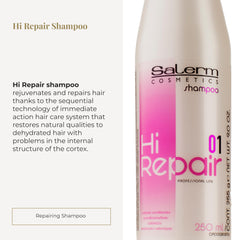 SALERM Hi Repair Shampoo pump-view demonstrates easy, controlled application