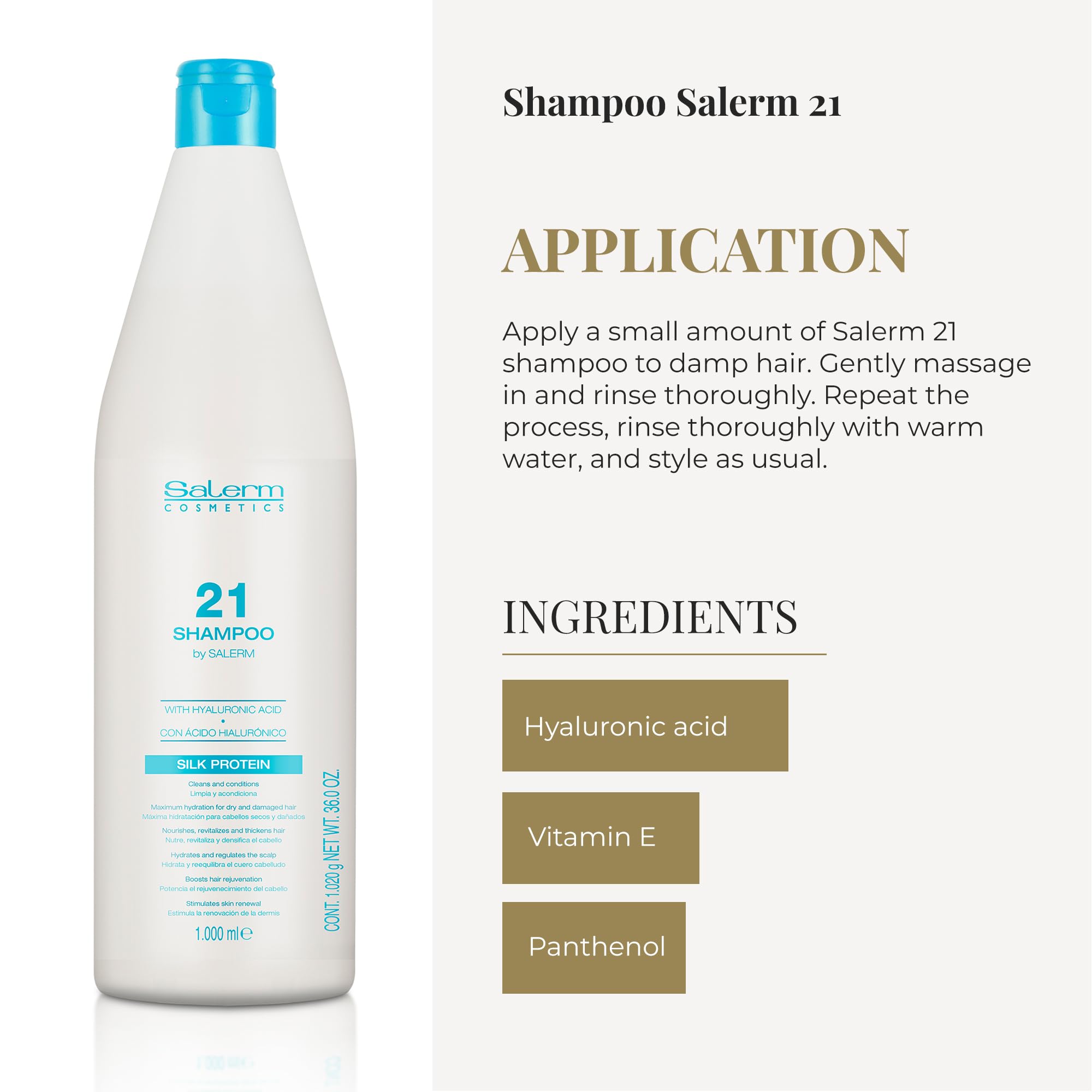 SALERM Hydrating Shampoo 21 Silk Protein dry-hair-strands closeup indicates restorative texture.