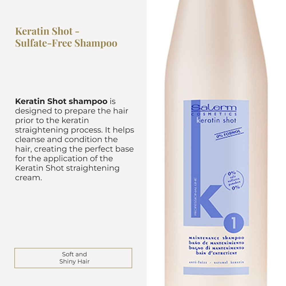 SALERM Keratin Shot shampoo foam and lather demonstrate gentle cleansing for hair