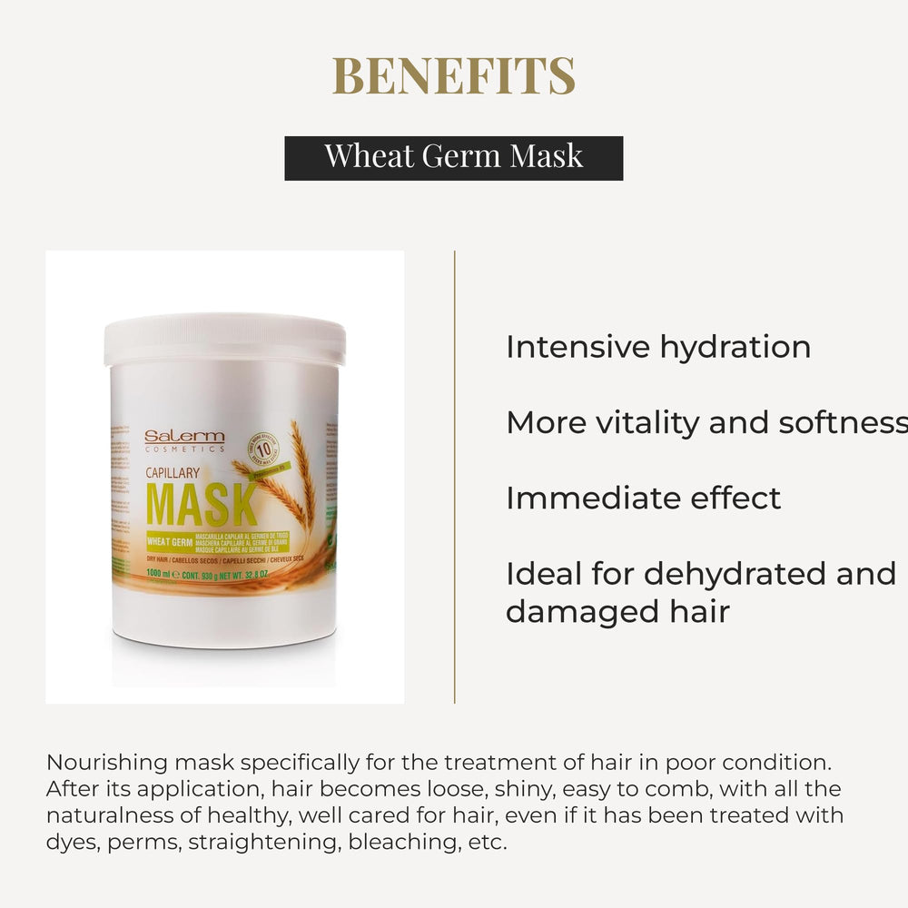 Dry, damaged hair prepared for treatment with SALERM mask.