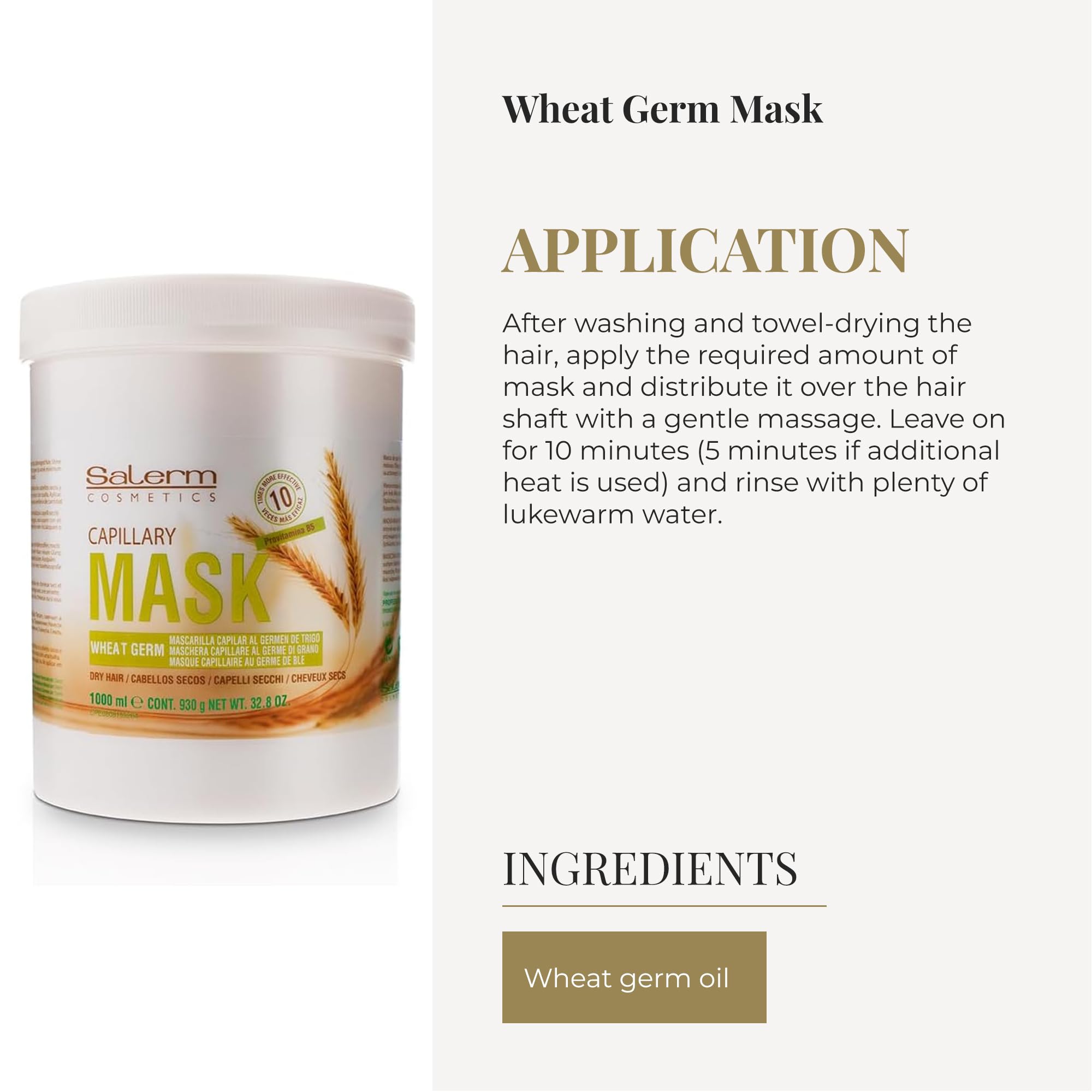 Massaging SALERM mask along the hair shaft for even distribution.