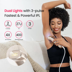 SALLOOT Trinity i15 Pro dual lights close up highlighting 4‑pulse mode for smooth results