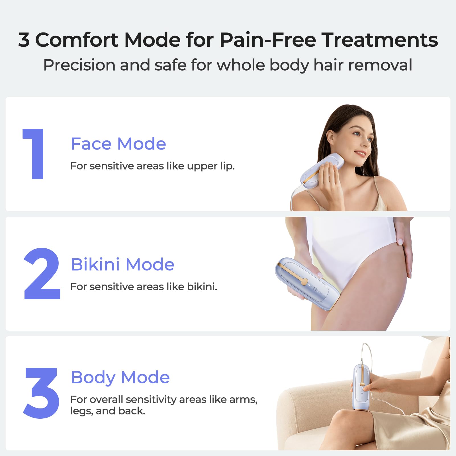SALLOOT Sapphire 15-level adjustment enables precise control for sensitive skin.