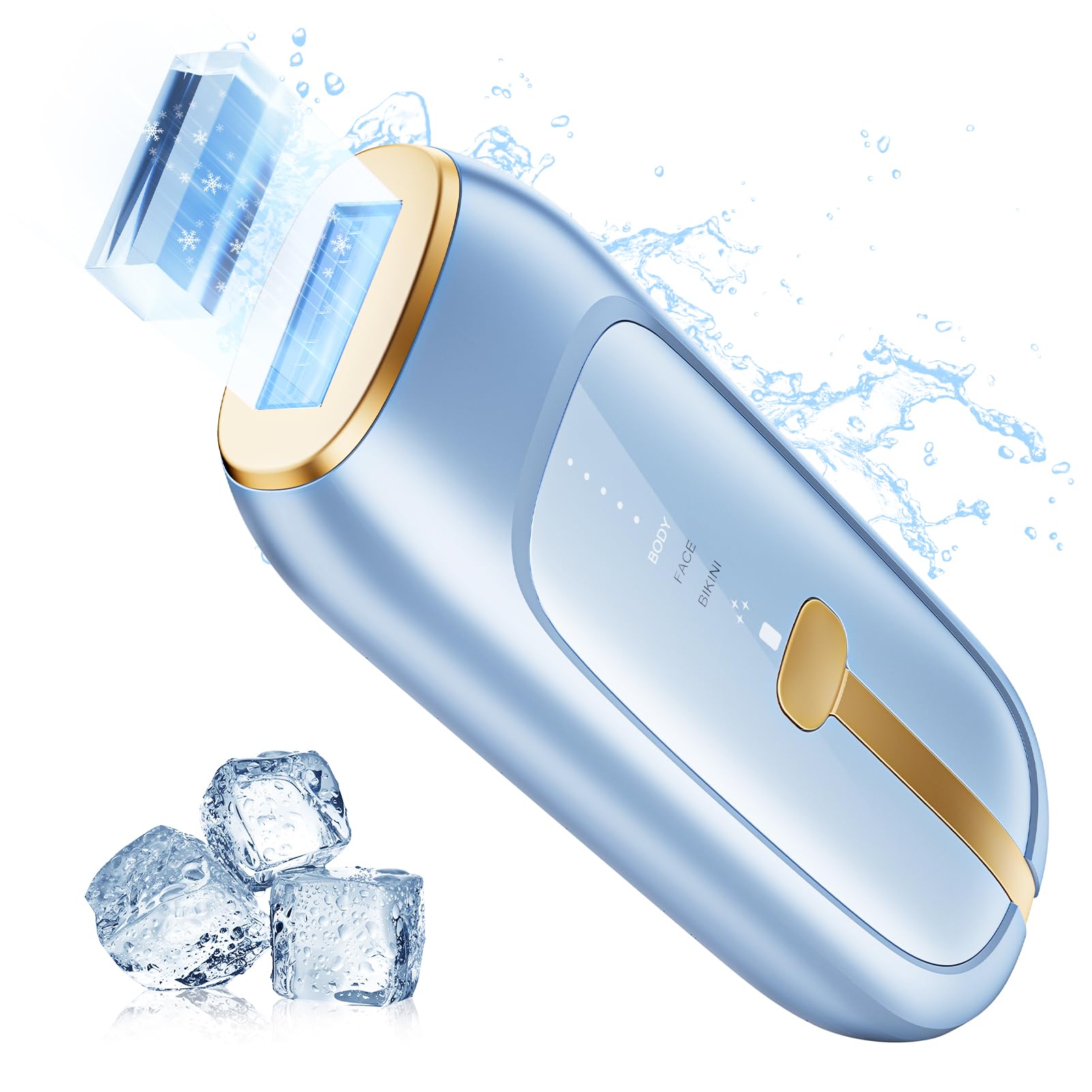 SALLOOT Sapphire front view—compact at-home IPL device for convenient hair removal.