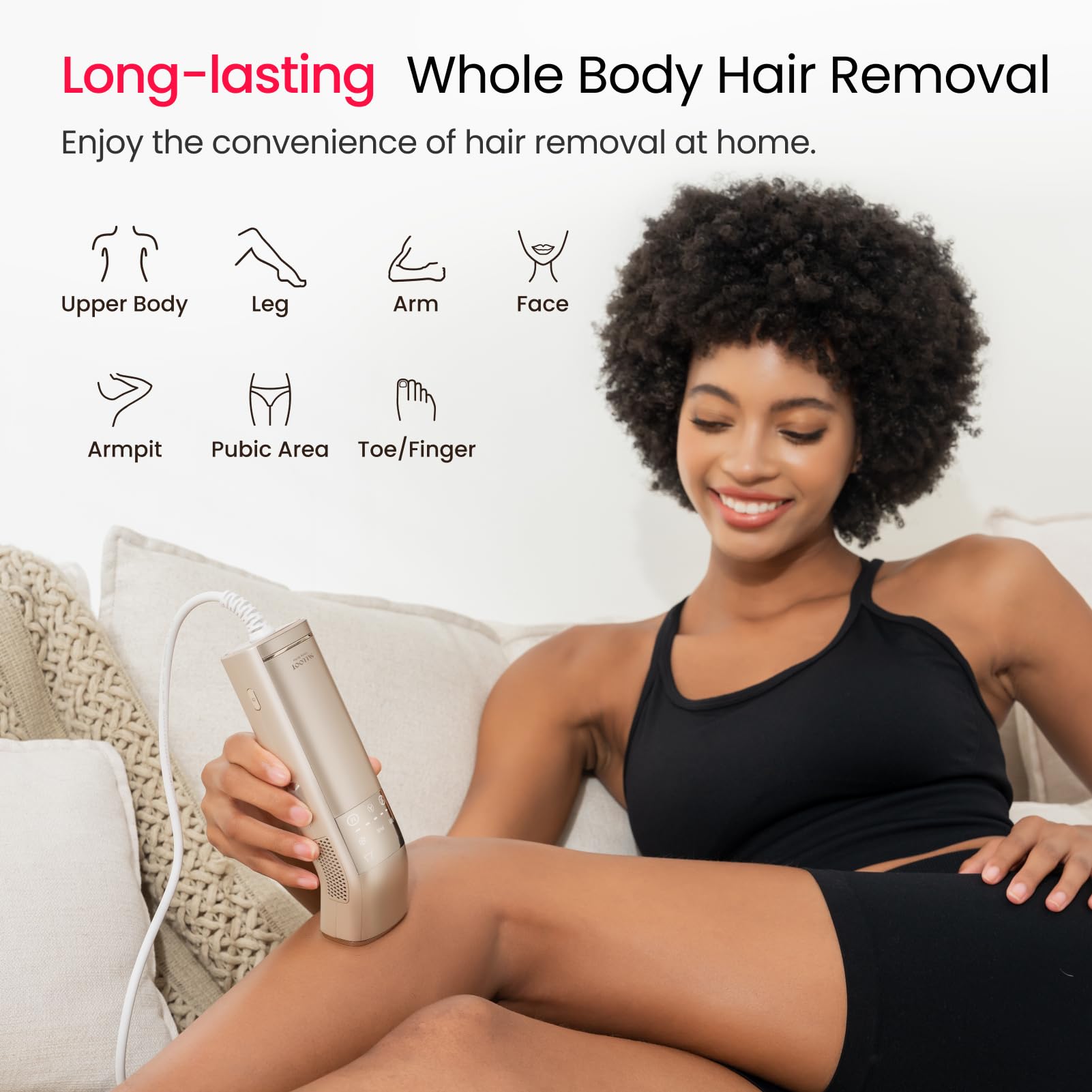 SALLOOT Trinity i15 Pro full‑body usage shows legs, bikini line, and more