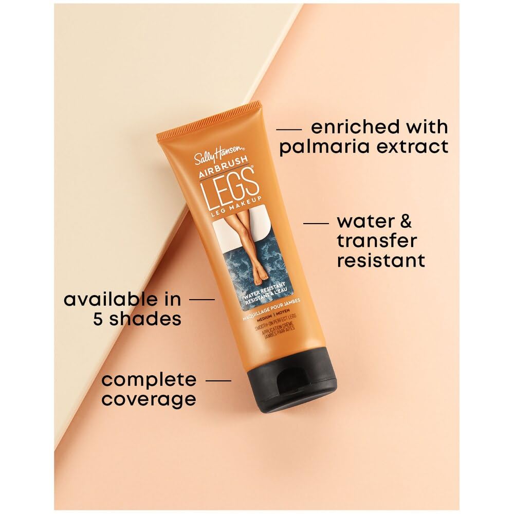 Sally Hansen Airbrush Legs coverage image suggests hiding freckles and veins.