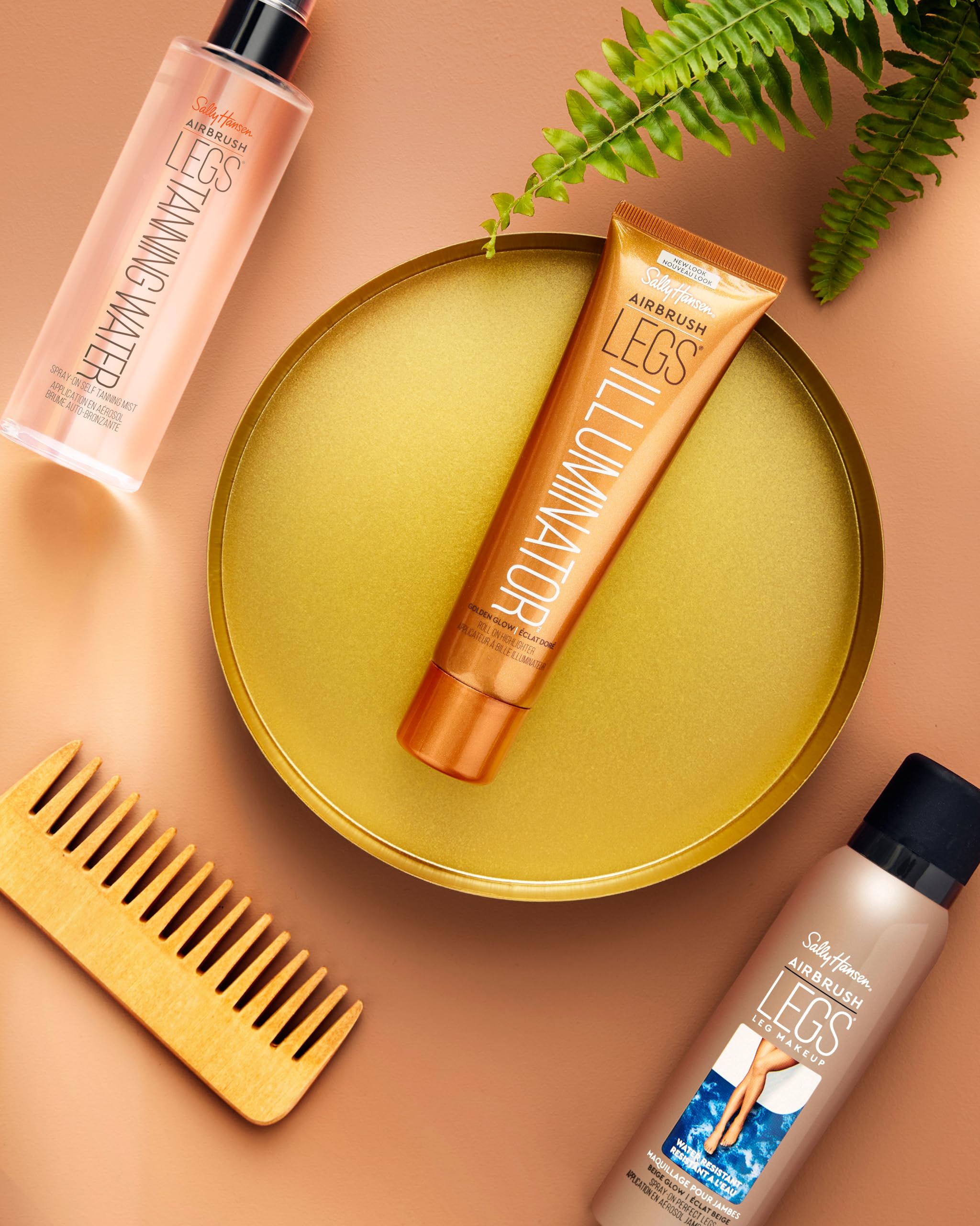 Sally Hansen Airbrush Legs light shade swatches reveal subtle sun-kissed glow.