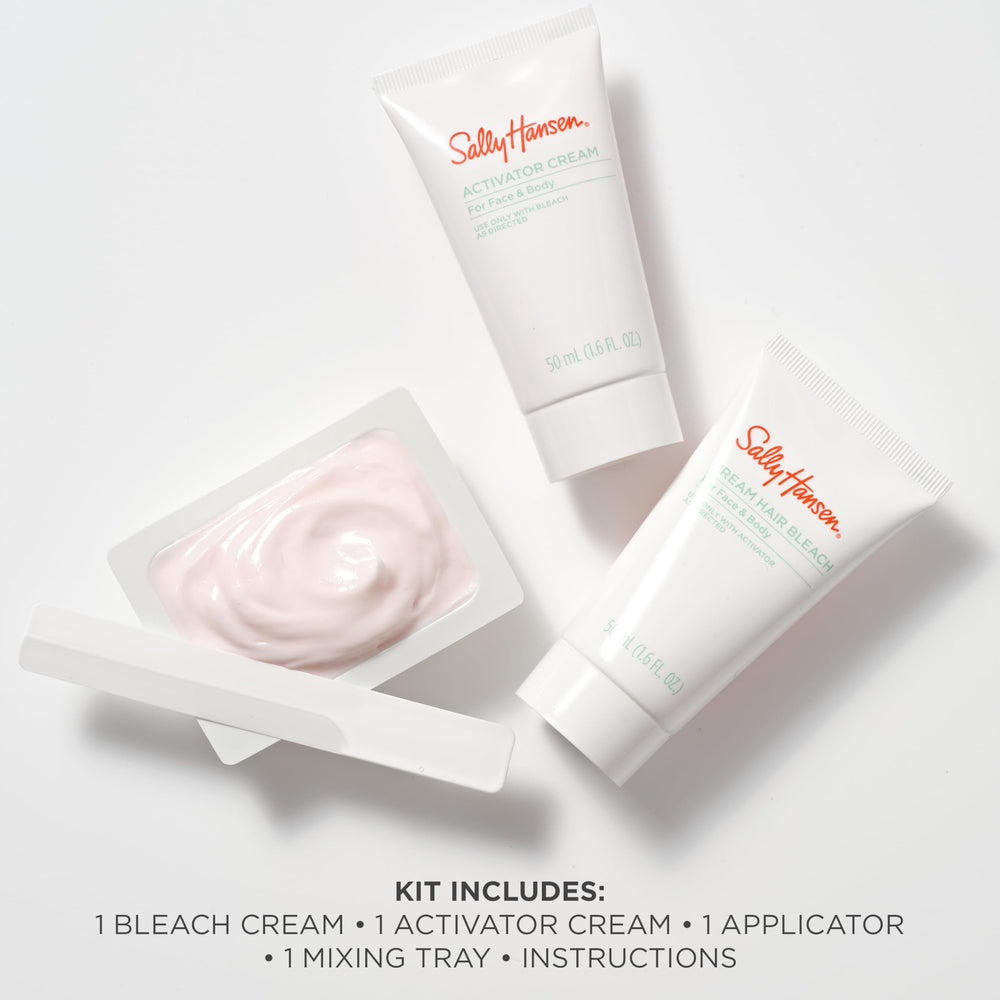 Sally Hansen Bleach Cream kit with applicator and tray for easy use.