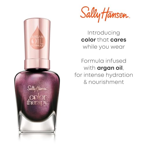 Sally Hansen Color Therapy high-shine finish close-up highlights glossy nails.