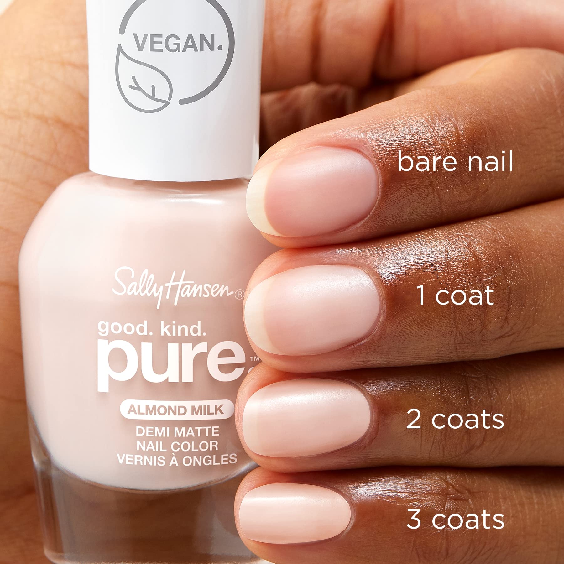 Sally Hansen Good. Kind. Pure. bamboo ingredient label emphasizes sustainable plant-based care.