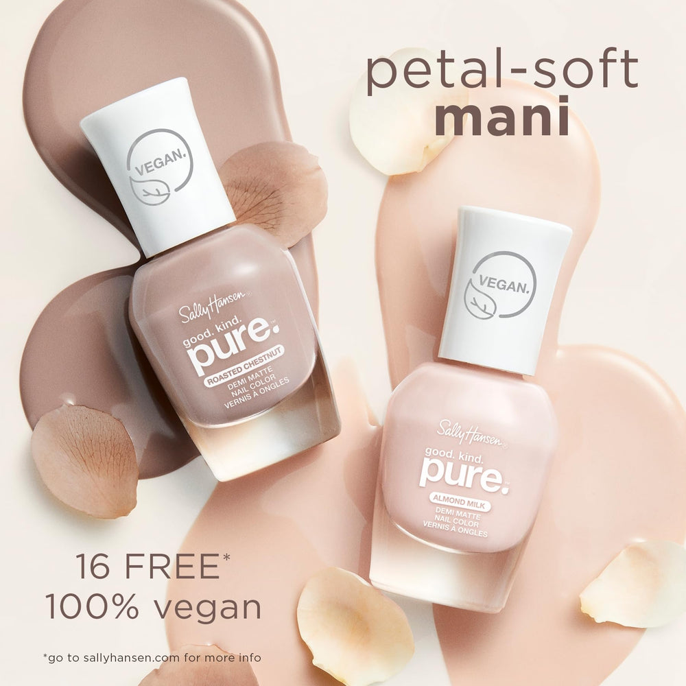 Sally Hansen Good. Kind. Pure. nail polish swatch captures glossy radiance and durable color.