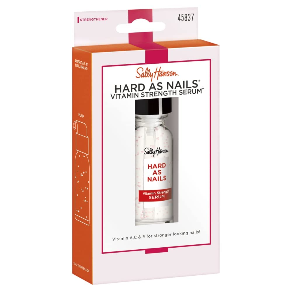 Sally Hansen hands-nails-shine close-up highlights smoother, conditioned nails.
