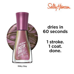 Sally Hansen Insta-Dri Galactic on-nails shot highlighting shiny finish and smooth wear.