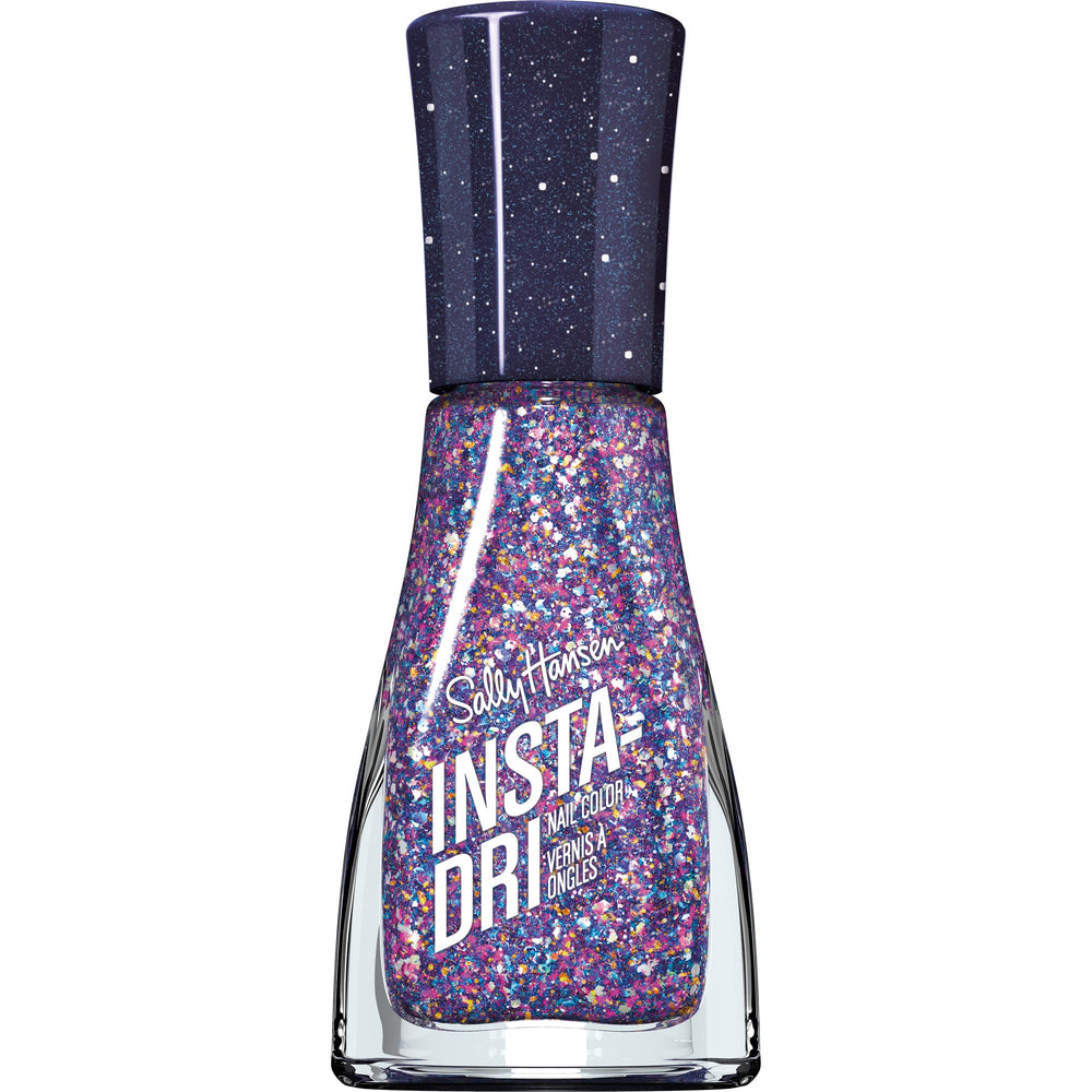 Sally Hansen Insta-Dri Grape Shifter bottle closeup shows quick-dry technology for fast touches.