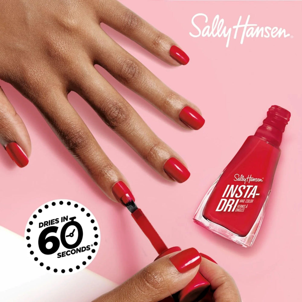 Sally Hansen Insta-Dri Grape Shifter full-coverage-application demonstrates built-in base and top coat.