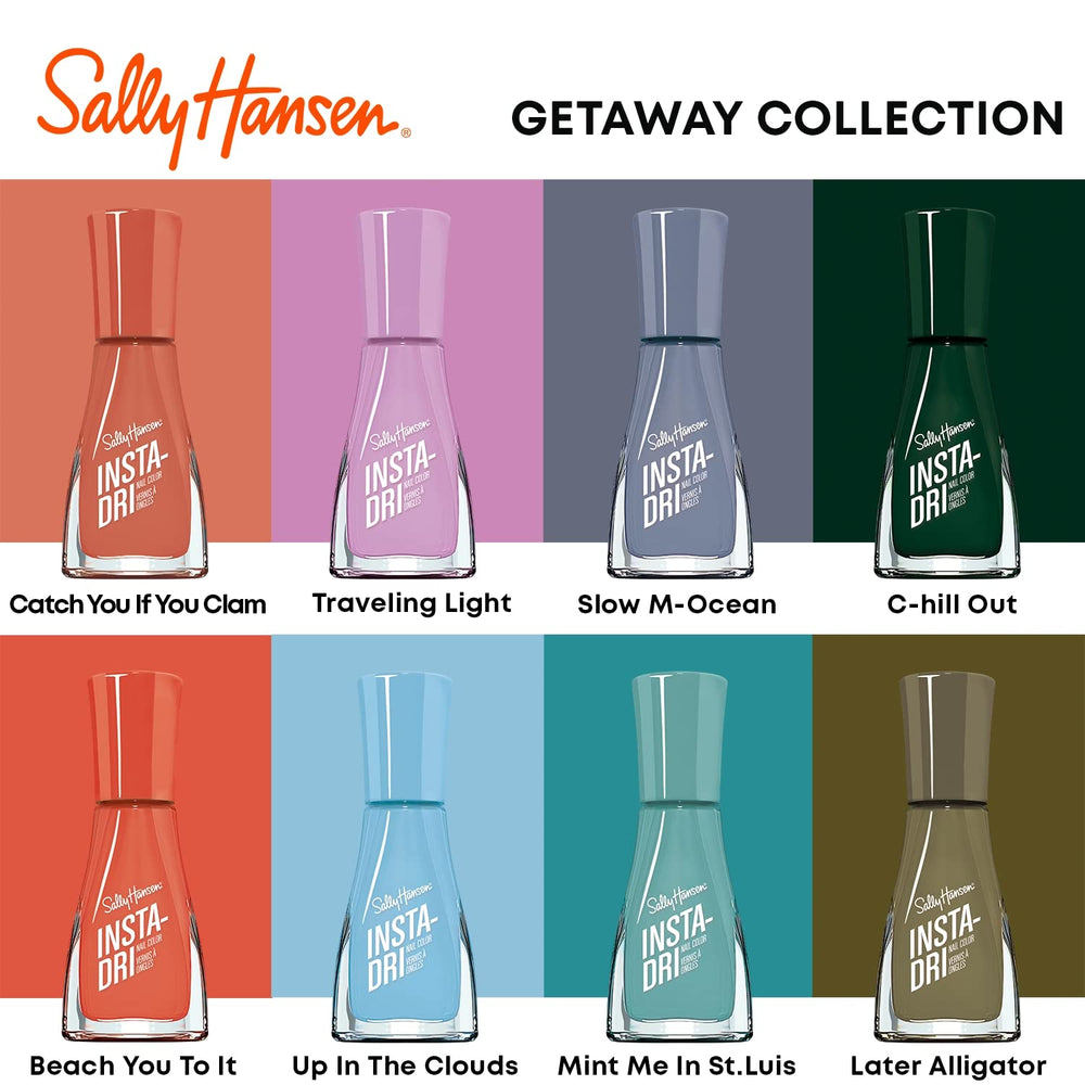Sally Hansen Insta-Dri nail polish close-up emphasizing smooth application.