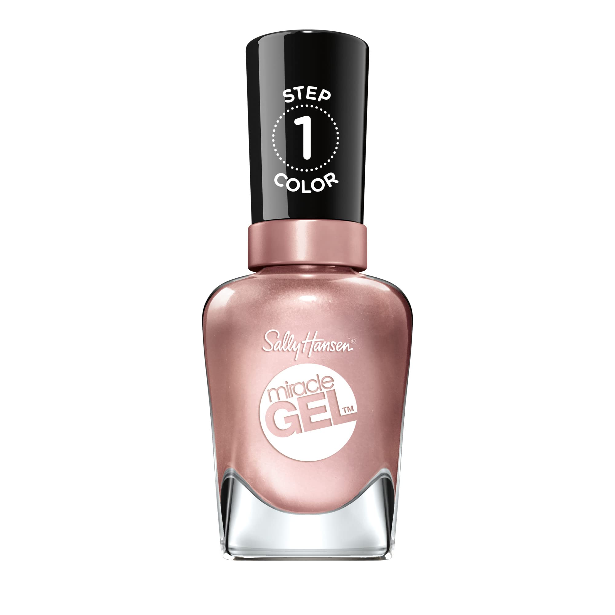 Sally Hansen Miracle Gel: botella con color, acabado de salón para uso doméstico.