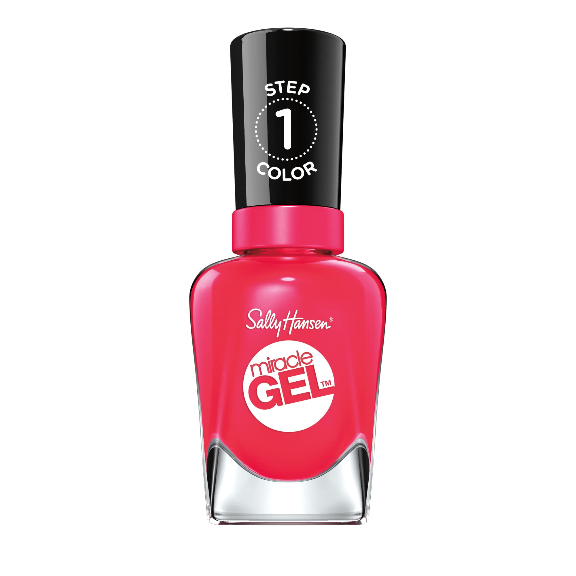 Sally Hansen Miracle Gel bottle closeup showing glossy, long-lasting color