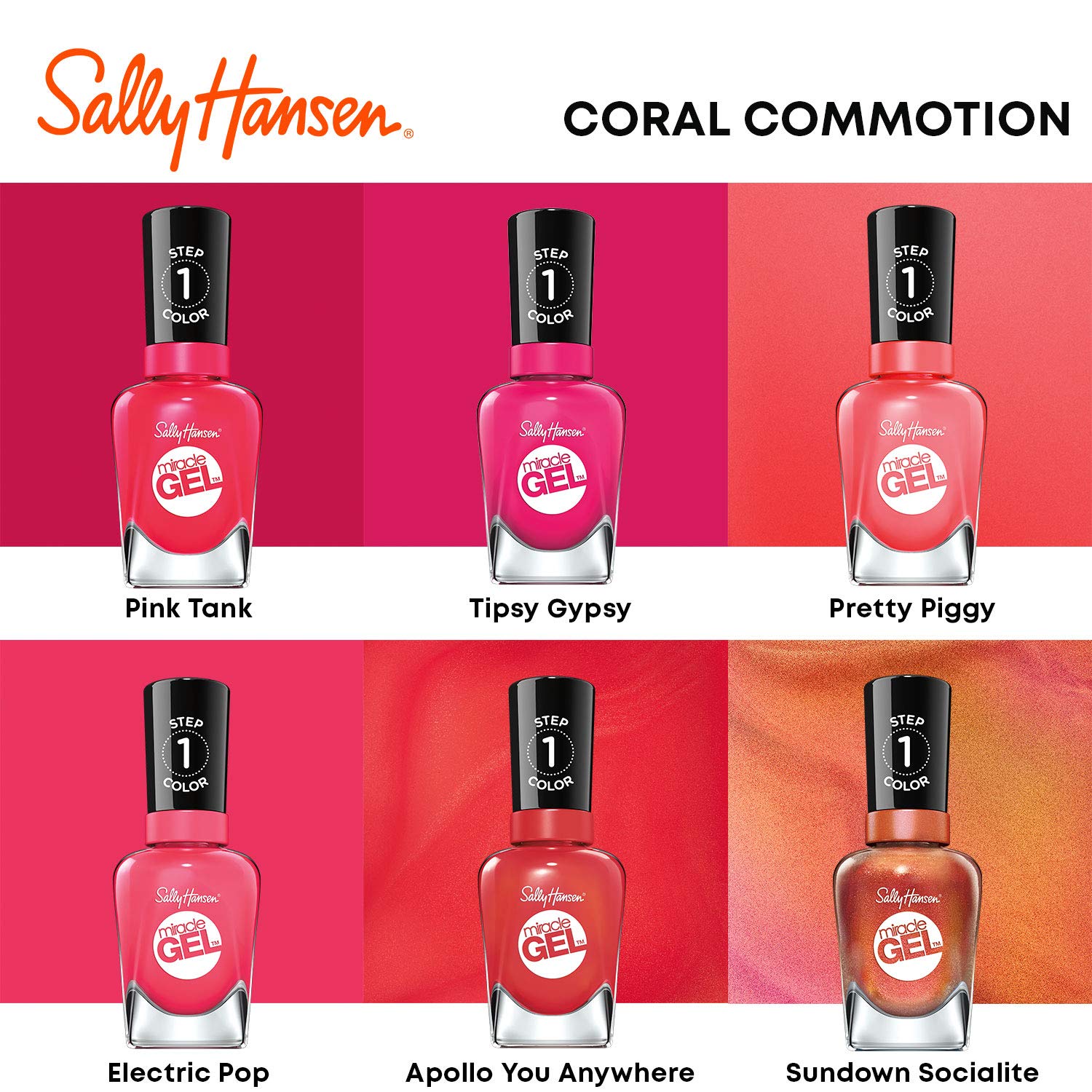 Sally Hansen Miracle Gel glossy finish on nails under bright lighting