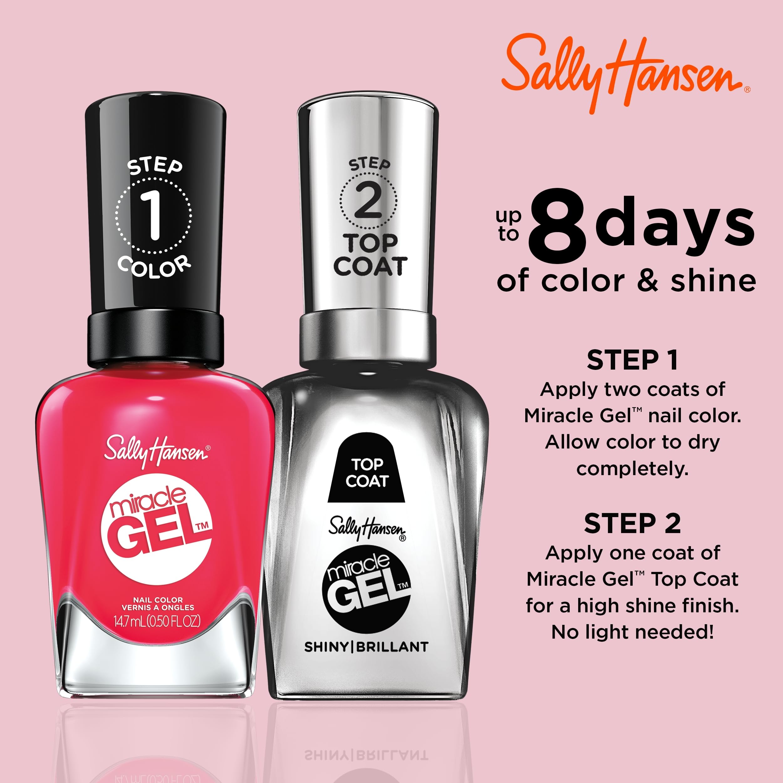 Sally Hansen Miracle Gel hands showcase chip-resistant, long-wearing manicure