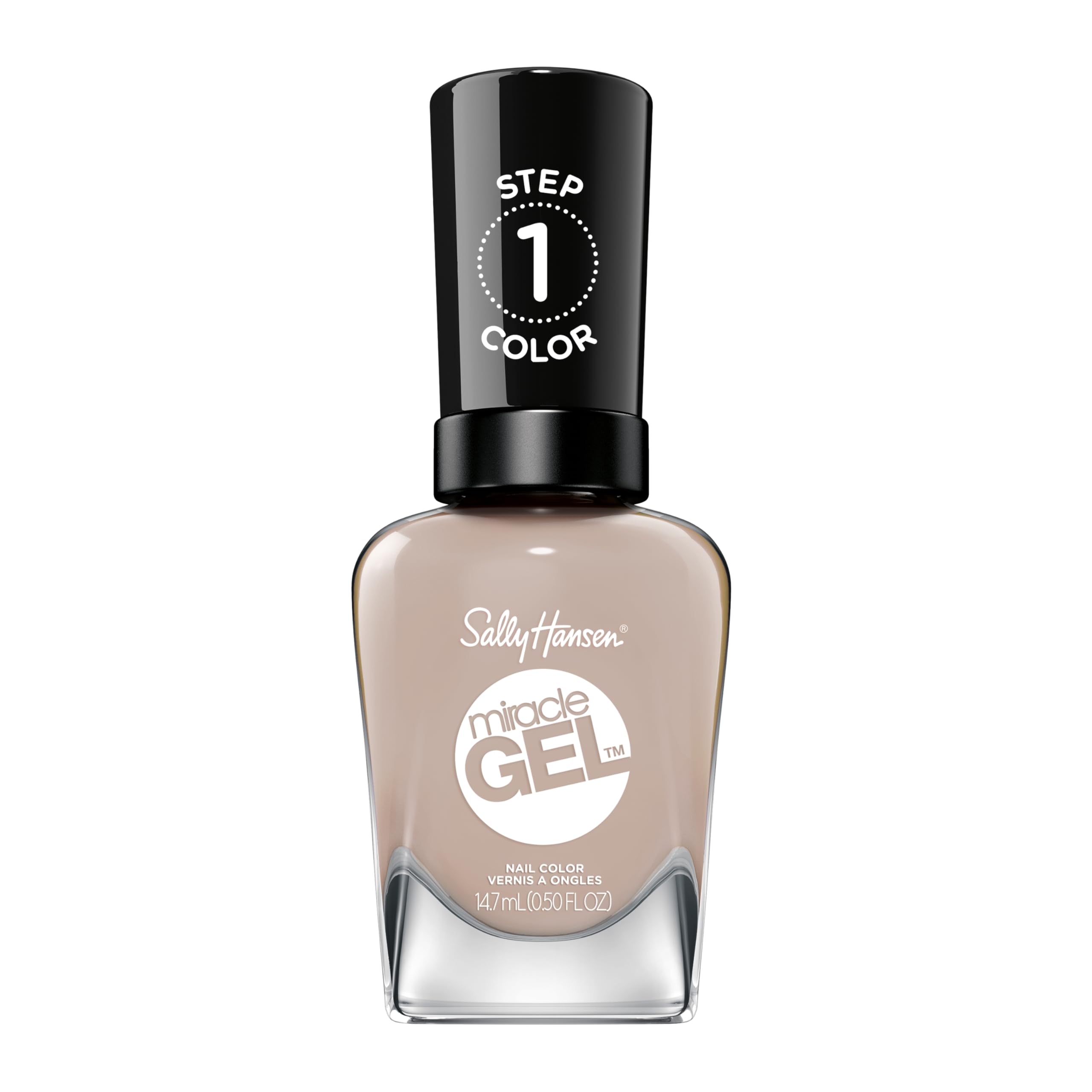 Sally Hansen Miracle Gel Mocha Me Crazy bottle shows rich crème brown color.