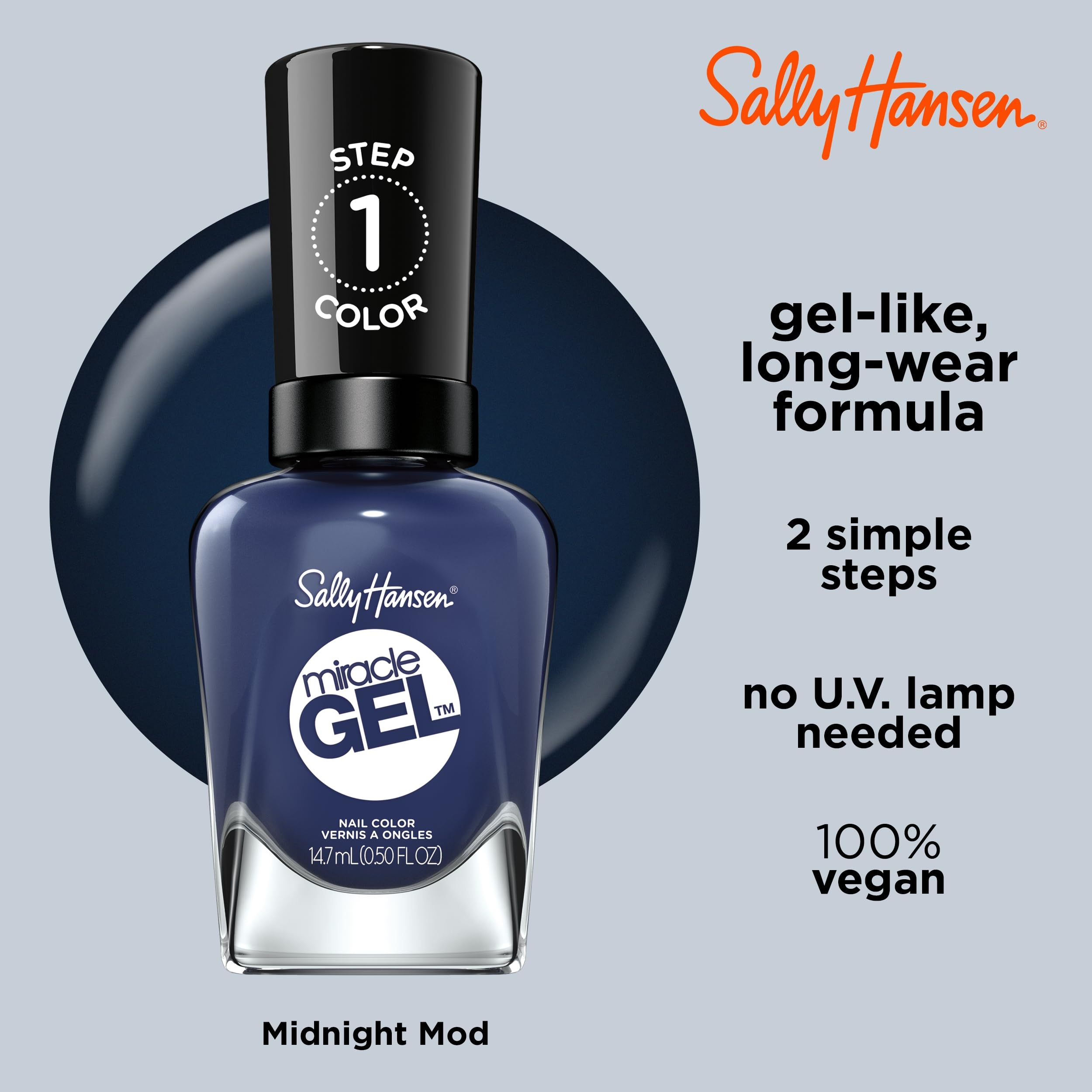 Botella Miracle Gel sin necesidad de lámpara ultravioleta para color intenso.