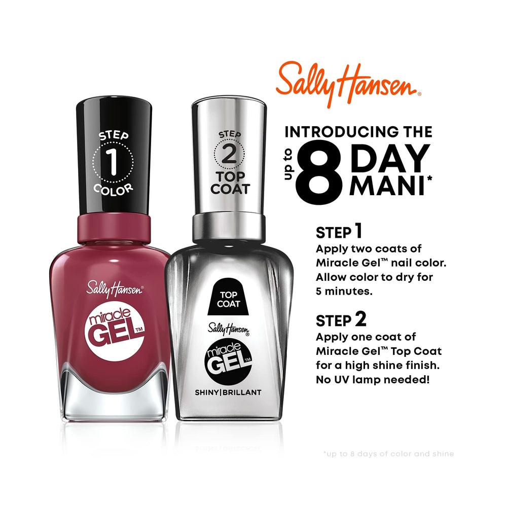 Sally Hansen Miracle Gel: uñas sin lámpara UV, comodidad en casa.
