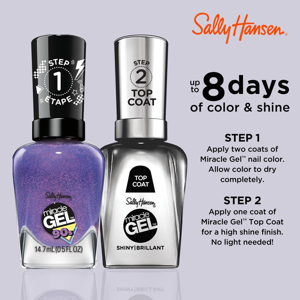 Sally Hansen Miracle Gel top coat applying to nails for extended wear