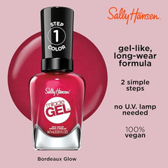 Sally Hansen Miracle Gel top coat adds chip resistance and high shine.