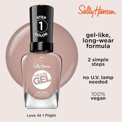 Sally Hansen Miracle Gel two-step system image demonstrating color application and top coat.