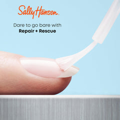 Sally Hansen Repair Rescue brush application demonstrates precise ridge filling for even foundation