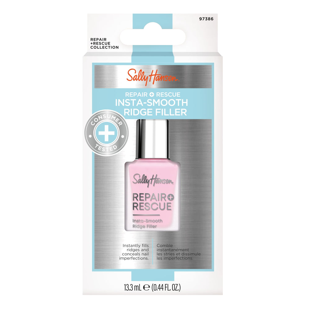 Sally Hansen Repair Rescue nails-base-ready demonstrates a smooth surface for flawless color